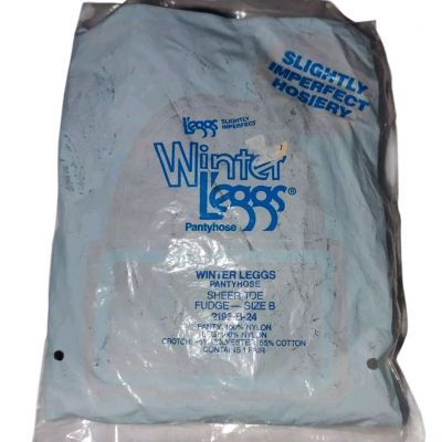 Leggs WINTER LEGGS Pantyhose FUDGE Brown Size B Vintage Slightly Imperfect